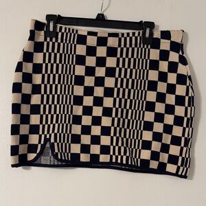 Checkered Urban Outfitters Black and Cream Skirt